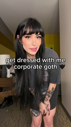 105K views · 4.5K reactions | more corporate goth content! | Yung.Planet | Yung.Planet · Original audio Corporate Goth Hairstyles, Witchy Corporate Outfits, Professional Emo Outfits, Emo Corporate Outfits, Corporate Goth Aesthetic, Edgy Work Outfits Offices Corporate Goth, Goth Business Outfits, Goth Corporate Work Outfits, Corporate Goth Makeup