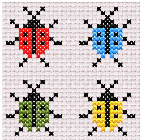 Padrão de joaninhas coloridas, ponto cruz moderno, costura X simples, fácil para iniciantes, decorações DIY, design mínimo para bordado - Etsy Portugal Cross Stitch Flowers Pattern Simple, Ladybird Cross Stitch, Simple Cross Stitch Patterns For Kids, Small Flower Cross Stitch Pattern Free, Cross Stitch Freebies Free Downloads, Simple Cross Stitch Patterns, Cross Stitch Simple, Turtle Quilt, Easy Cross Stitch