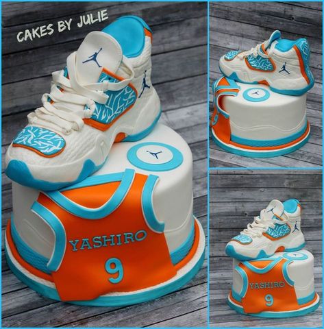 Nba Cake, Nike Cake, Jordan Cake, Shoe Cakes, Curry Shoes, Teen Cakes, Jordans Nike, Jersey Party, Shoe Cake