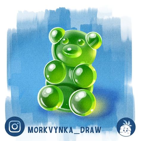 Illustration Art Tutorial, Bear Illustration Art, How To Drow, Jelly Bear, Jelly Bears, Tutorial Drawing, Texture Drawing, Bear Drawing, Bear Illustration