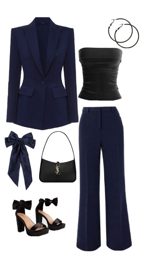 navy blue women suit inspo ceo vibes heels 💌 Women Ceo Outfit, Womens Navy Suit, Blue Suit Women, Ceo Clothes, Ceo Outfit, Women Ceo, Navy Blue Suit, Woman Suit Fashion, Suit Women