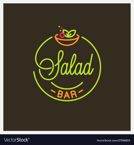 Logo Salad Buah Design, Salad Bar Logo, Salad Business, Salad Bar Ideas, Salad Logo, Logo Snack, Buko Salad, Sewing Business Logo, Deli Salads