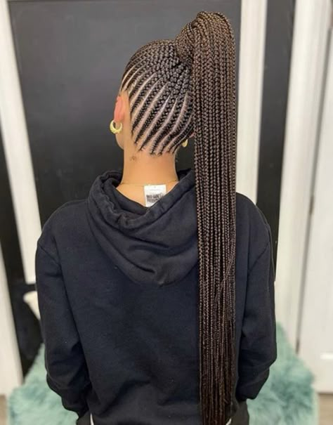 Black Hair Updo, Braids Lemonade, Cornrow Braid Styles, Cornrows Natural Hair, Cornrow Ponytail, Lemonade Braids Hairstyles, Black Hair Updo Hairstyles, Lemonade Braids, Short Box Braids Hairstyles