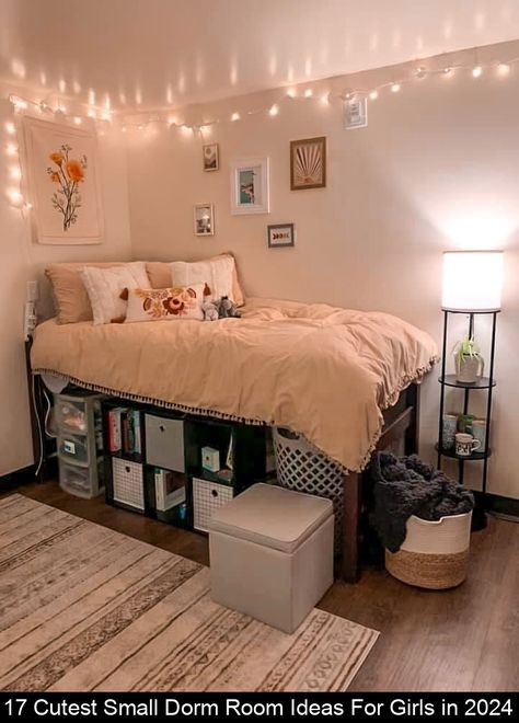 Really Small Bedroom Ideas, Uconn Dorm, Dorm Room Ideas For Girls College, Simple Dorm Room Ideas, Small Dorm Room Ideas, Dorm Room Cozy, Simple Dorm Room, Dorm Planning, Single Dorm Room