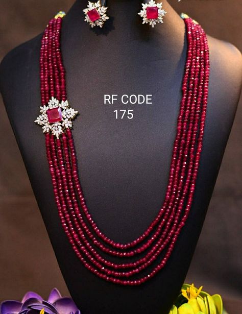 Rs.1990. Watsapp 9677670319 for orders and updates .Resellers are welcome . Click on the image to join the group Red Beads Jewellery, Ruby Chains, Chandra Haram, Baby Jewelry Gold, Ruby Jewelry Necklaces, Red Gems, Pearl Diamond Pendant, Neck Pieces Jewelry, Antique Necklaces Design