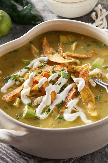 Creme Fraiche Recipe, Tomatillo Recipes, Daisy Sour Cream, Daisy Brand, Tortilla Strips, Soup Chicken, Crab Soup, Tortilla Soup Recipe, Sour Cream Sauce