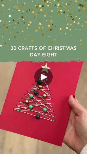 18K views · 1.7K reactions | Day 8 of my 30 Crafts of Christmas, & it's time to make a Christmas Card today.

I love this craft because you can have fun with the sizes of the card, the colours of the threads, the colours of the beads & all the directions you take the threads in. For this craft, I used two different colours of our threads, three different bead colours, & then I bought some self adhesive gold stars to finish the card off & give it that sparkle ✨...

It's super easy for a child to do this craft, & I guarantee that they'll love the threading & lacing elements. I'm going to try a version of this with multicoloured beads next time to inject some more bright colours into it as much as I love this one. 

The only thing I didn't mention was the single hole punch. If you don't have Kids Church Christmas, Busted Canvas, Activity Day Girls, Craft Cupboard, Christmas Neighbor, Neighbor Christmas Gifts, Christmas Props, Christmas Cards Kids, Friend Crafts