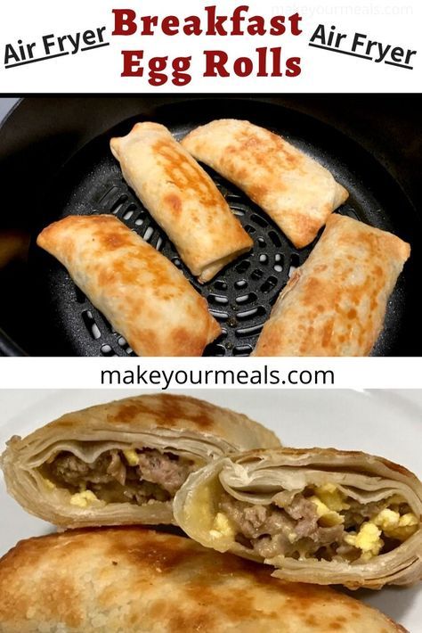 Breakfast Egg Rolls, Telur Gulung, Super Easy Breakfast, Air Fryer Breakfast, Air Fryer Recipes Breakfast, Air Fryer Oven Recipes, Egg Roll Recipes, Air Fry Recipes, Air Fryer Dinner Recipes