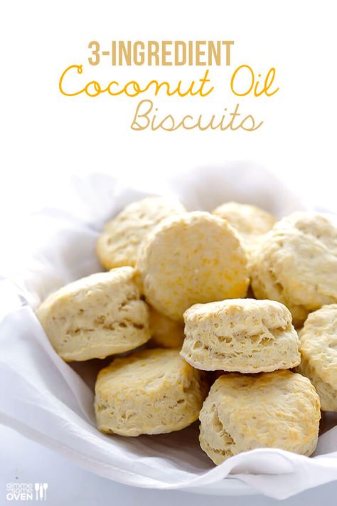 3-Ingredient Coconut Oil Biscuits | gimmesomeoven.com #breakfast #vegan Oil Biscuits, Coconut Oil Recipes, Recipes Paleo, Gimme Some Oven, Paleo Sweets, Yummy Sweets, Vegan Baking, Vegan Eating, 3 Ingredients