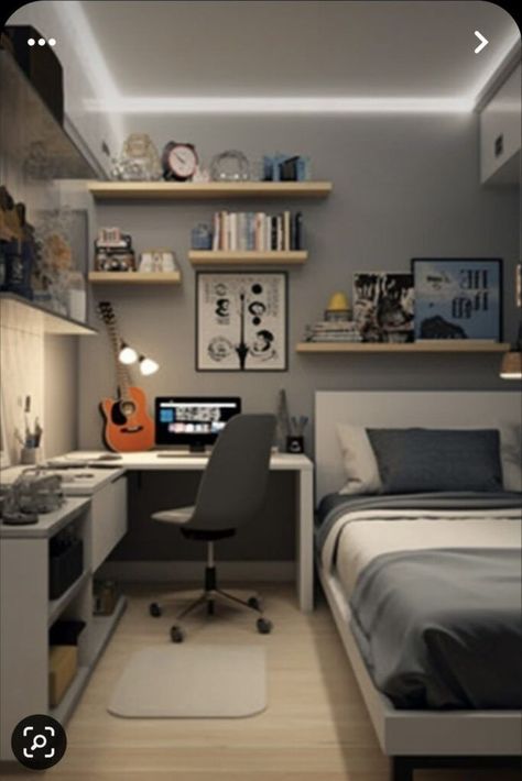 Small Man Room Ideas, Teenager Bedroom Design Boy, Room Assesories Bedrooms, Bedroom Ideas For Small Rooms For Boys, Aesthetic Boys Room Ideas, Aesthetic Room For Boys, Small Room Ideas For Men Minimalist, Small Bedroom For Men, Boys Small Room Ideas