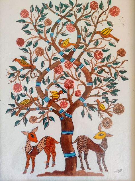 Madhubani Drawing, Madhubani Designs, Art On Wall, Simple Paintings, Home Wall Painting, Gond Art, Gond Painting, Madhubani Paintings, Warli Art