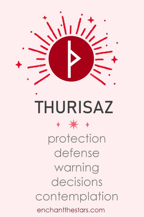 thurisaz rune - protection, defense, warning, decisions, contemplation Thurisaz Rune, Viking Rune Meanings, Runes Meaning, Rune Reading, Reading For Beginners, Elder Futhark Runes, Elder Futhark, Viking Runes, Kitchen Witch