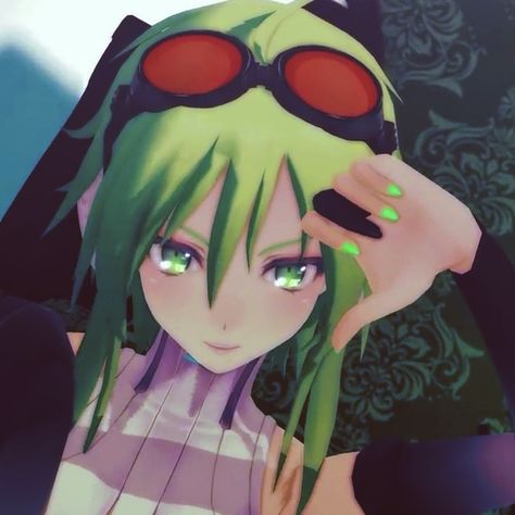 Green Hair, Vocaloid, Green, Red, Hair, Anime