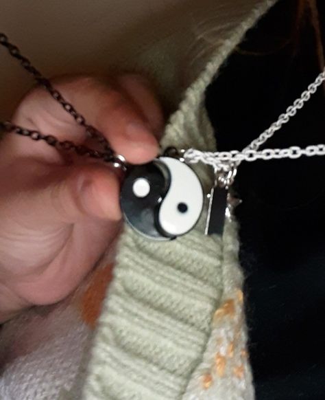 Yin Yang Necklace Couple, Yin Yang Couple, Yin Yang Necklace, Friendship Necklace, Friendship Necklaces, Yin And Yang, Ying Yang, On My Mind, Couple Aesthetic