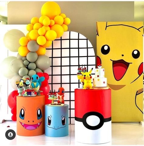 Pikachu Themed Birthday Party, Pikachu Party Decorations, Pikachu Birthday Party Decorations, Pokemon Candy, Pokemon Balloons, Pokemon Party Decorations, Pokemon Themed Party, Pokemon Decor, Pokemon Birthday Cake