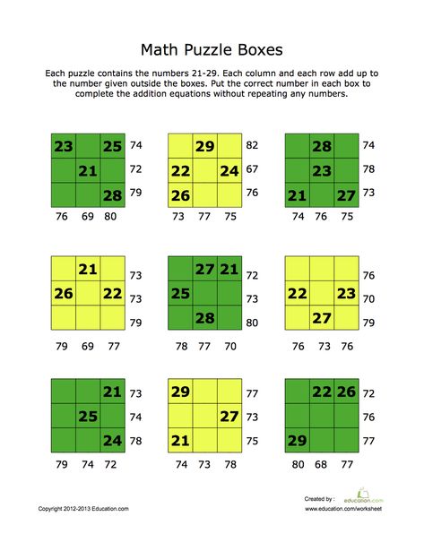 Math Puzzle Boxes Basic Algebra, Math Puzzles, Math Center Activities, Math Projects, Math Addition, Math Methods, Maths Puzzles, Mental Math, Homeschool Math