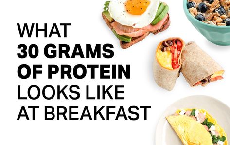 Mornings can be hectic and grabbing a bagel or granola bar for breakfast can be an all-too-common occurrence. But eating high-carb, low-protein foods can result in a blood sugar spike followed by a mid-morning energy crash nobody wants. Low Protein Foods, Healthy Breakfast Burrito, 30 Grams Of Protein, High Protein Breakfast, Protein Breakfast, 500 Calories, Yummy Smoothies, High Protein Recipes, Protein Foods