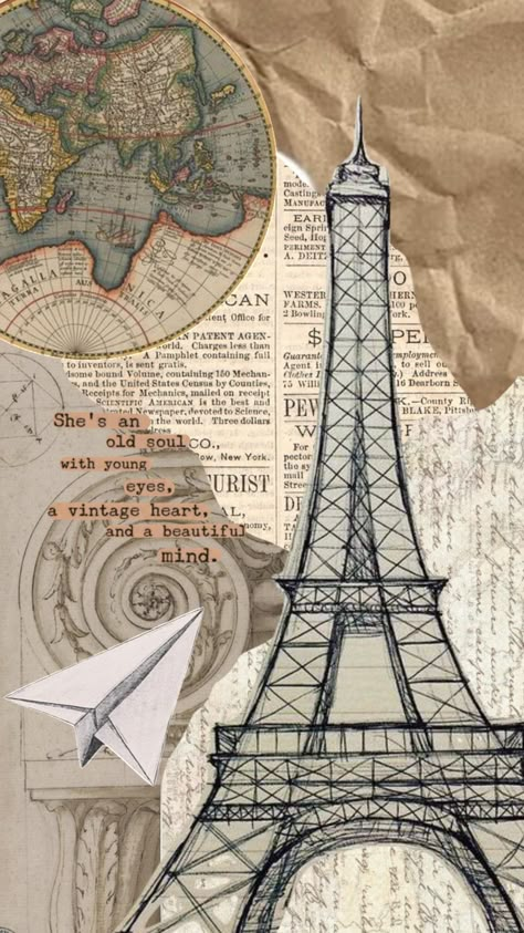 #moodboard #aesthetic #vintage #collage #moon #effieltower Maps Aesthetic, Vintage Paper Printable, Hand Lettering Worksheet, French Aesthetic, France Aesthetic, Vintage Paper Background, Photo To Art, Moodboard Aesthetic, Collage Vintage