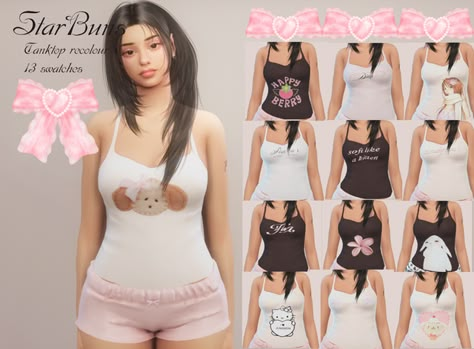 Sims 4 Mean Girls Cc, Sims 4 Tank Top Cc, Sims 4 Coquette Cc Clothes, Sims 4 Women Cc, Sims 4 Coquette Cc, Sims 4 Outfits Cc, Sims 4 Kawaii Cc, Sims 4 Cas Cc, Urban Clothes