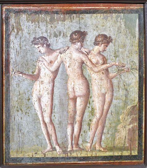 Roman Painting, Ancient Pompeii, The Three Graces, Pompeii And Herculaneum, Ancient Paintings, William Turner, Three Graces, Roman Art, 1st Century