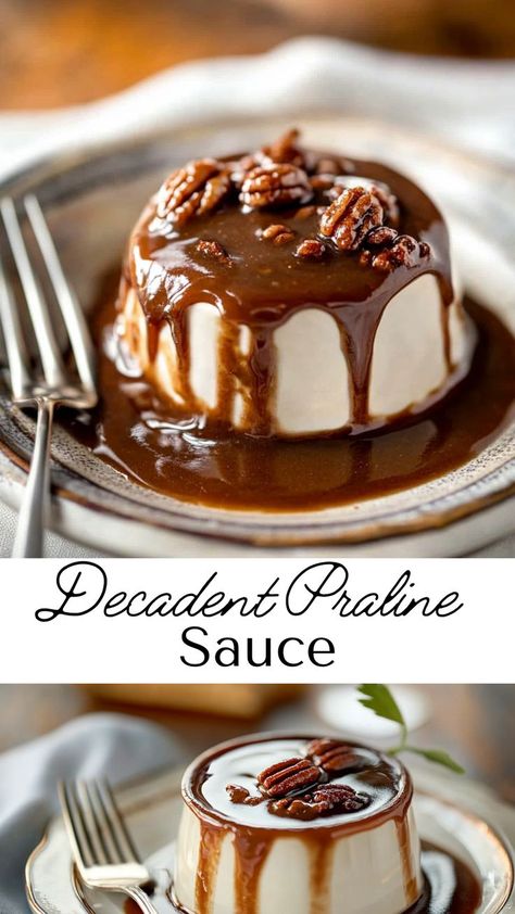 This homemade praline sauce, loaded with caramelized pecans, is smooth, rich, and perfect for elevating your favorite desserts! It’s simple, delicious, and a great way to add a Southern twist. Praline Sauce Recipe, Pecan Praline Sauce, Caramelized Pecans, Praline Sauce, Pecan Sauce, Praline Recipe, Waffle Bar, Pecan Pralines, Caramelized Sugar