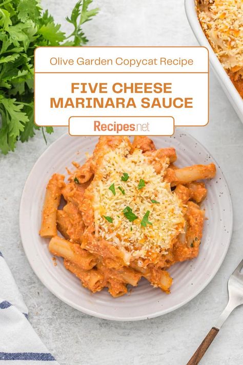 Enjoy the irresistible flavors of our Five Cheese Marinara Sauce Recipe (Olive Garden Copycat). Elevate your pasta nights with this easy-to-make, cheesy delight that'll have your taste buds singing. Say goodbye to store-bought jars and hello to homemade goodness! Visit Recipes.net for the full recipe and more restaurant recipes. Your pasta game will never be the same! Five Cheese Marinara, Copycat Restaurant Recipes Olive Garden, Quick Pasta Sauce, Olive Garden Pasta, Copycat Recipes Olive Garden, Cheese Pasta Recipes, Copycat Olive Garden, Olive Garden Copycat, Olive Garden Recipes