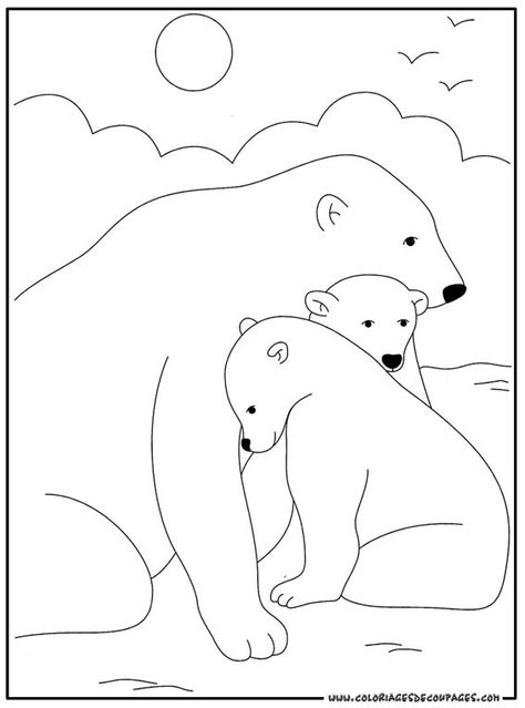 Polar Bear Coloring Page, Polar Bear Theme, Winter Classroom Decorations, Polar Bear Craft, Bear Artwork, Pole Nord, Polar Animals, Bear Coloring Pages, Bear Illustration