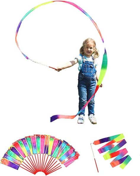 Rainbow Birthday Decorations, Kids Gift Bags, Girls Party Games, Rainbow Dance, Rainbow Party Decorations, Mermaid Party Favors, Ribbon Wands, Rainbow Parties, Birthday Goodie Bags