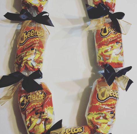 Food Leis For Graduation, Graduation Lays Ideas Money, Flower Lays For Graduation, Graduation Snack Bouquet, Graduation Leis Candy, How To Make Candy Lays For Graduation, Hot Cheetos Lei For Graduation, Ribbon Lays For Graduation, Candy Leis For Graduation