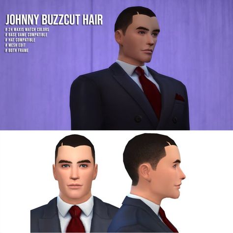 Johnny Buzzcut sims 4 cc hair Sims 4 Cc Buzzcut, Sims 4 Buzzcut, Buzzcut Hair, Military Hair, Sims 4 Cc Hair, Sims 4 Characters, Match Colors, Sims Hair, Sims 4 Cas