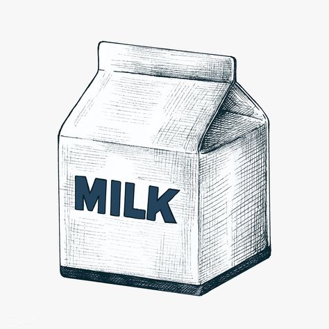 Hand drawn carton of milk | premium image by rawpixel.com / sasi Milk Illustration, Carton Of Milk, Milk Drawing, Milk Cartoon, Milk Drinks, Bottle Of Milk, Adventure Time Tattoo, Pineapple Vector, Cocktails Vector