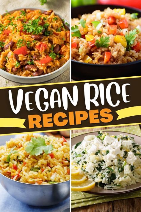 Vegetarian Rice Recipes Easy, Easy Vegetarian Rice Bowls, Wfpb Rice Recipes, Vegan Rice Bowl Recipe, Vegetarian Rice Bowl Recipe, Vegetarian Rice Bowl, Vegan Rice Bowl, Easy Vegan Dishes, Vegan Rice Recipes