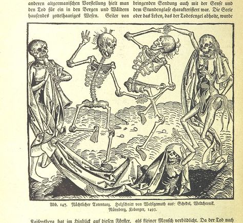 Charles Freger, Dance Of The Dead, Black Plague, Medieval Drawings, Skeleton Dance, Goth Art, Animation Reference, British Library, Print Book