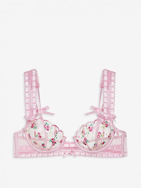 Victoria Secret Bh, Dainty Style, Rose Applique, Valentines Lingerie, Fast Fashion Brands, Cute Bras, Unlined Bra, Rose Embroidery, For Love & Lemons