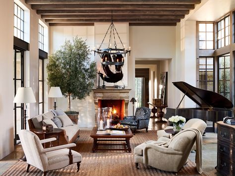 Ralph Lauren Home | One Kings Lane Ralph Lauren Interiors, Farmhouse Style Lighting, Ralph Lauren Fabric, Rustic Home Interiors, House Updates, Beautiful Rooms, Farmhouse Lighting, South Shore, A Living Room