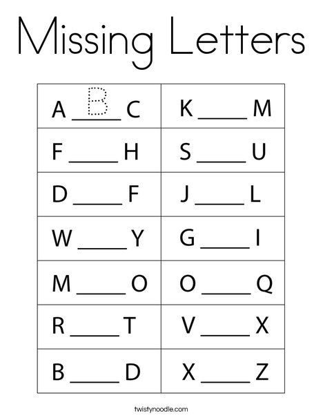 Missing Letters Coloring Page - Twisty Noodle Letters For Kindergarten, Letter Worksheets For Kindergarten, Two Letters Words For Kids, Elementary School Math Worksheets, Alphabet For Preschool, English Alphabet Worksheets, Letters Worksheets Preschool, Two Letter Words For Kids, Letters Worksheets