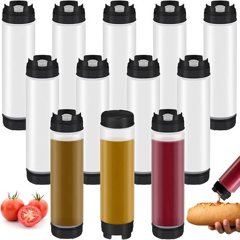 Amazon.com: Sabary 12 Pcs 16 oz Condiment Squeeze Bottles Inverted Plastic Squeeze Bottle Large Valve No Leak Refillable Dispenser for Sauces Ketchup Syrup Self Sealing Dispenser for Restaurants Kitchen Catering : Home & Kitchen Unique Kitchen Appliances, Ketchup Bottles, Condiment Dispenser, Salad Dressing Container, Pancake Art, Cooking Lessons, Squeeze Bottles, Restaurant Kitchen, Unique Kitchen