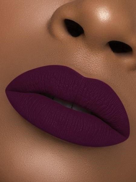 Exfoliate Lips, Fall Lip Color, Dominique Cosmetics, Plum Lipstick, Fall Lipstick, Lipstick For Dark Skin, Liquid Matte Lipstick, Colors For Dark Skin, Makeup For Black Skin