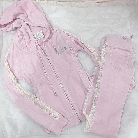 Cute j fashion pink and white lace tracksuit 2pc ♡... - Depop Pink And White Lace, Dress Up Dolls, J Fashion, White Jacket, Dream Wardrobe, Pink Fashion, Skirt Leather, Pink And White, Sweatshirt Shirt