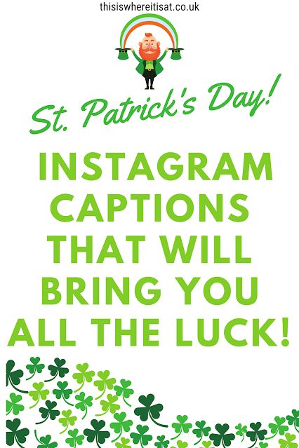 st patrick day instagram captions that will bring you all the luck! St Patricks Day Instagram Post, St Patrick's Day Instagram Captions, Saint Patricks Day Quotes Funny, St Patrick's Day Captions, Lucky Quotes Funny, St Patricks Day Quotes Inspiration, Lucky Captions Instagram, St Patrick’s Day Insta Captions, St Pattys Day Captions For Instagram