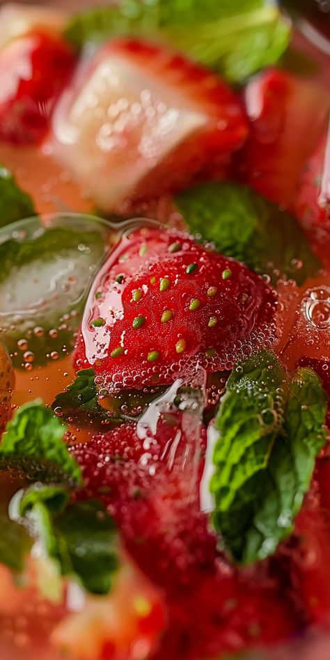 Strawberry Mojito [10 Minutes] – Chasety Strawberry Mojito, Light Salad, Chocolate Espresso, Easy Comfort Food, Strawberry Puree, Brownie Batter, Summer Barbecue, Agave Nectar, Party Menu