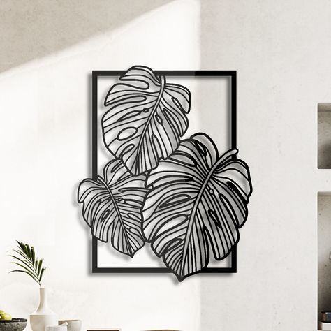 Monstera Wall Art, Monster Fruit, Wall Art Plants, Unique Metal Wall Art, 3d Pen Art, Polygon Art, Kitchen Patio, Wild Honey, Laser Art