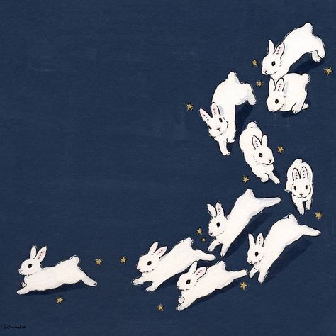 Rabbit Illust, Rabbit Art Illustration, Rabbit Illustration Design, Rabbits Drawing, Bunnies Drawing, Rabbits Illustration, Cute Rabbit Illustration, Bunnies Illustration, Schinako Moriyama