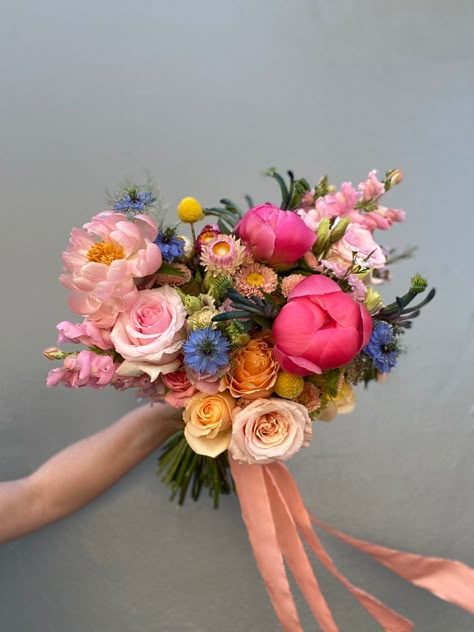 Bridal Bouquet Summer Peonies, Colorful Peony Bouquet, Snapdragon Wedding, Snapdragon Bouquet, Coral Peony Bouquet, Colourful Bridal Bouquet, Wedding Theme Board, Taylor Swift Wedding, August By Taylor Swift