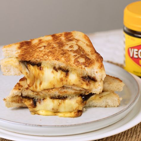 Vegemite Recipes, Cheese Toasties, Cheese Toastie, Cheese Toast, Global Recipes, Grated Cheese, White Bread, Slice Of Bread, Light Recipes