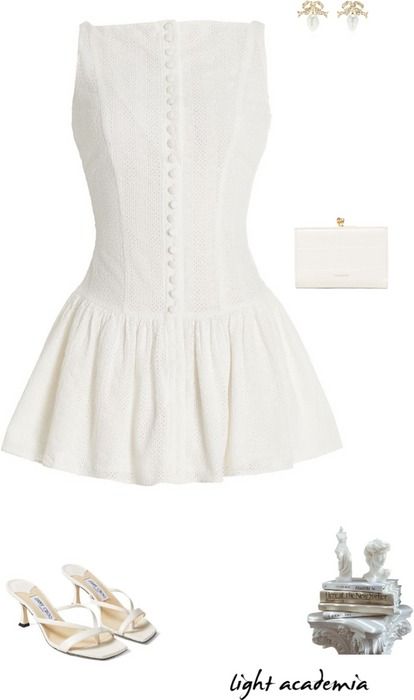 light academia Outfit | ShopLook Mirror Palais Mini Dress, Mirror Palais Top, Diy Wedding Outfit, Outfits White Background, Elegant Mini Dresses, Png Tops, Light Academia Outfit, Lily Silk, Mirror Palais