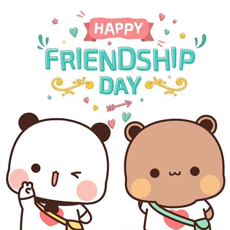 Friendship Day Wallpaper, Milk Bear, Bear Drawings, Bear Gif, Bubu Dudu, Animation Gif, Cute Bear Drawings, Happy Friendship, Happy Friendship Day