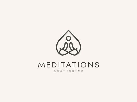 Mindfulness Logo Design, Meditation Logo Design, Body Care Logo, Meditation Logo, Charity Logo Design, Zen Logo, Sky Yoga, Spiritual Logo, Smile Logo