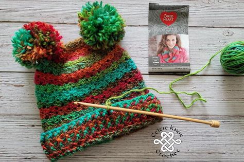 Double Pom-pom Hat Crochet Hat With Two Pom Poms, Double Pom Pom Beanie Crochet, Celtic Knot Crochet, Double Pom Pom Beanie, Brioche Pattern, Clover Pom Pom Maker, Crochet Adult Hat, Clothing Crochet, New Craft Ideas