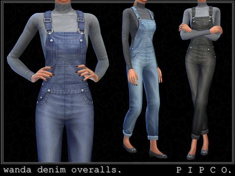 Sims 4 Overalls, Sims 3 Cc, Farmer Outfit, Die Sims 4, Overalls Denim, Cold Fashion, Sims 4 Mm Cc, Farm Clothes, Cold Weather Outfit